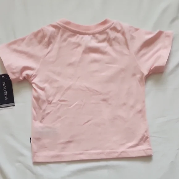 Nautica Baby Pink Tee and Striped Shorts Set - Picture 7 of 11